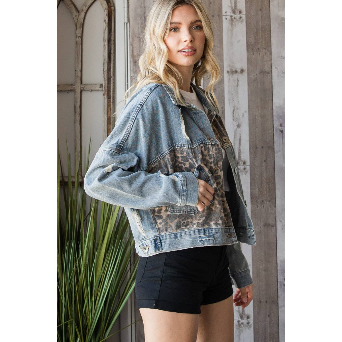 Feeling Feisty Leopard & Denim Jacket