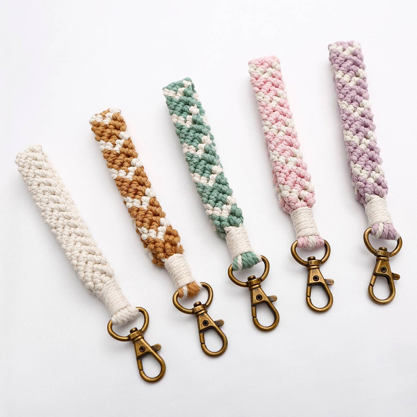 Macrame Chevron Wristlet Keychain
