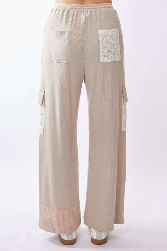 Pretty Patches Lace Accent Knit Pants