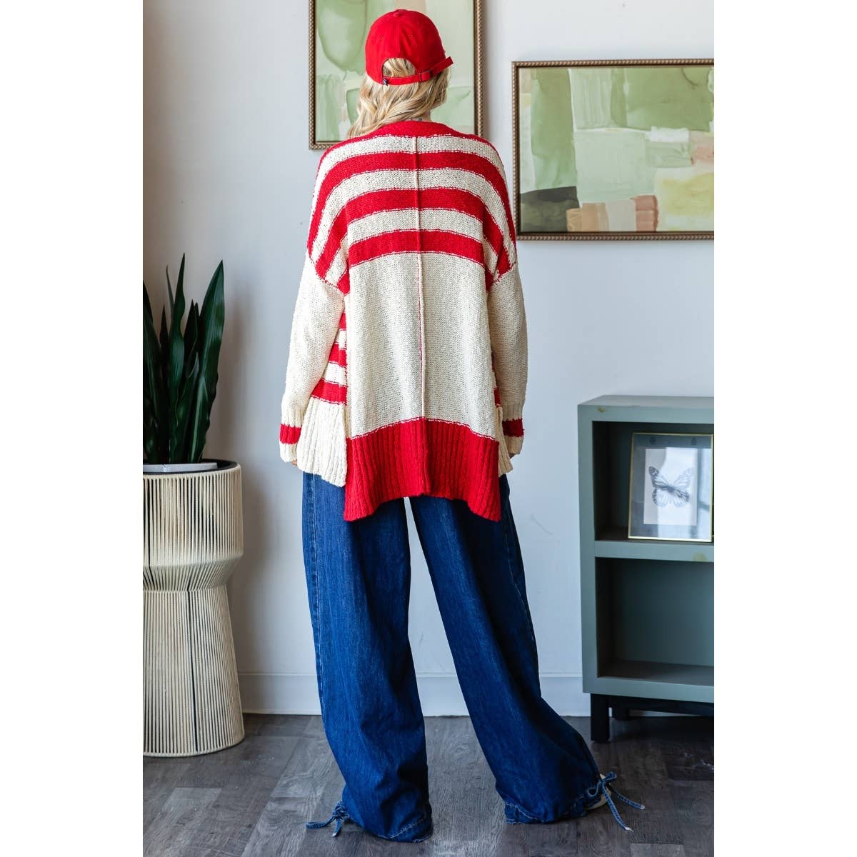 Good News (Red) Stripe Cardigan