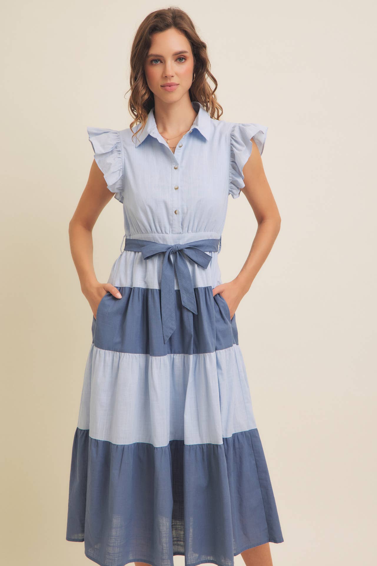 Derby Days (Blue) Color Block Dress