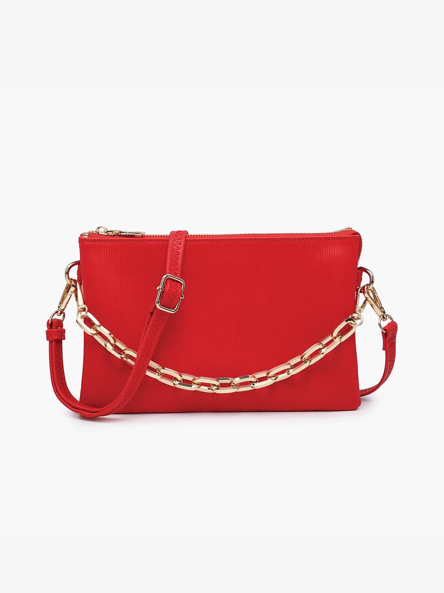 Izzy (Red) Textured Crossbody w/ Guitar Strap