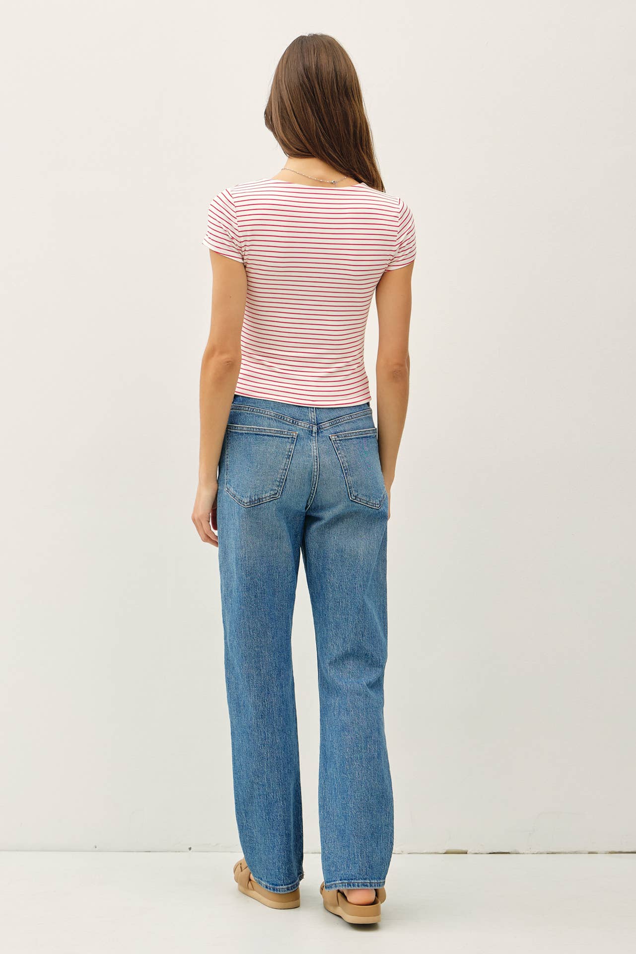 Feel Good (Red) Stripe Double Lined Top