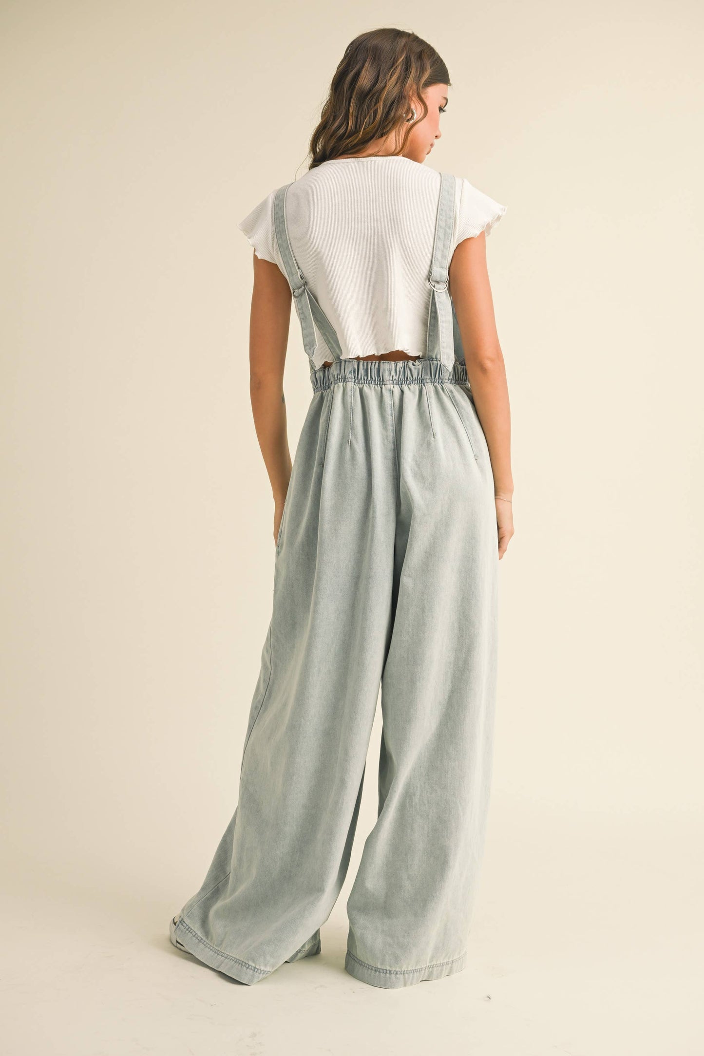 My Moment Wide Leg Denim Overalls