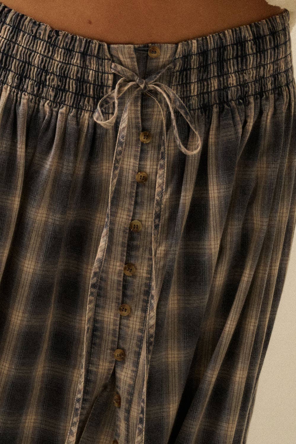 Cabin Fever (Navy) Plaid Flannel Skirt