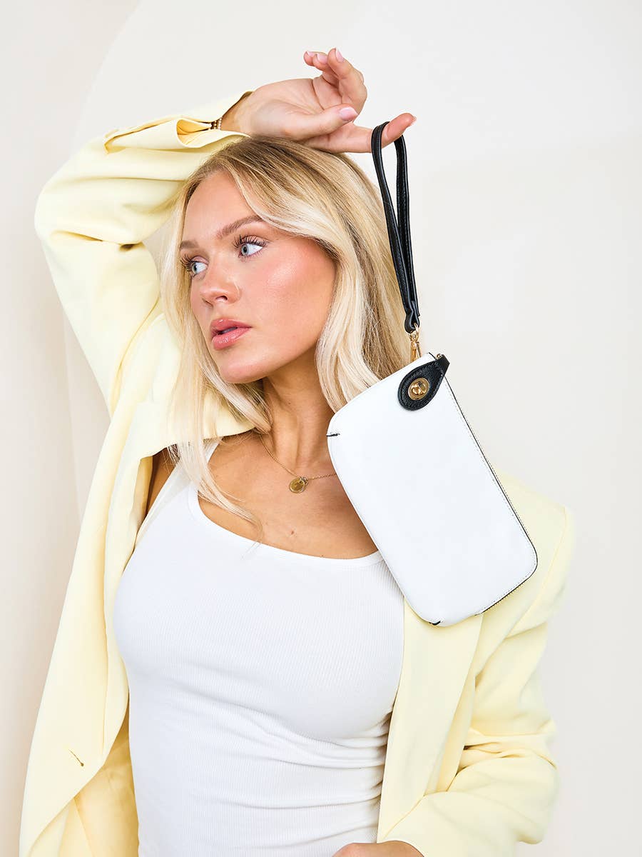 Kendall (Mocha) Crossbody/Wristlet w/ Twist Lock