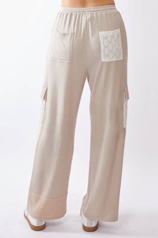 Pretty Patches Lace Accent Knit Pants