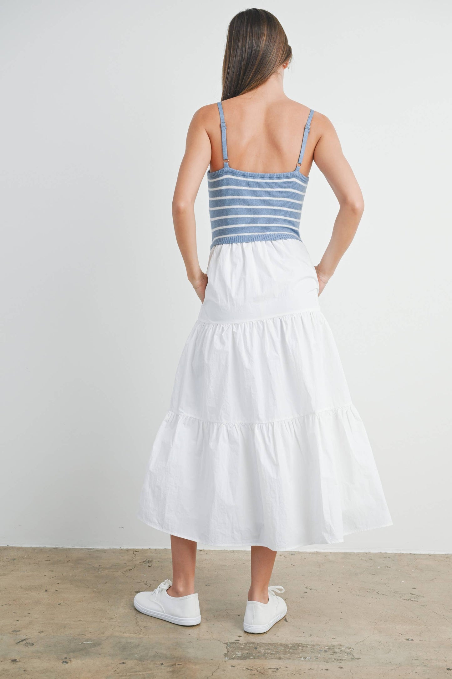 Sweet Montana (Blue/Wh) Stripe Top Dress