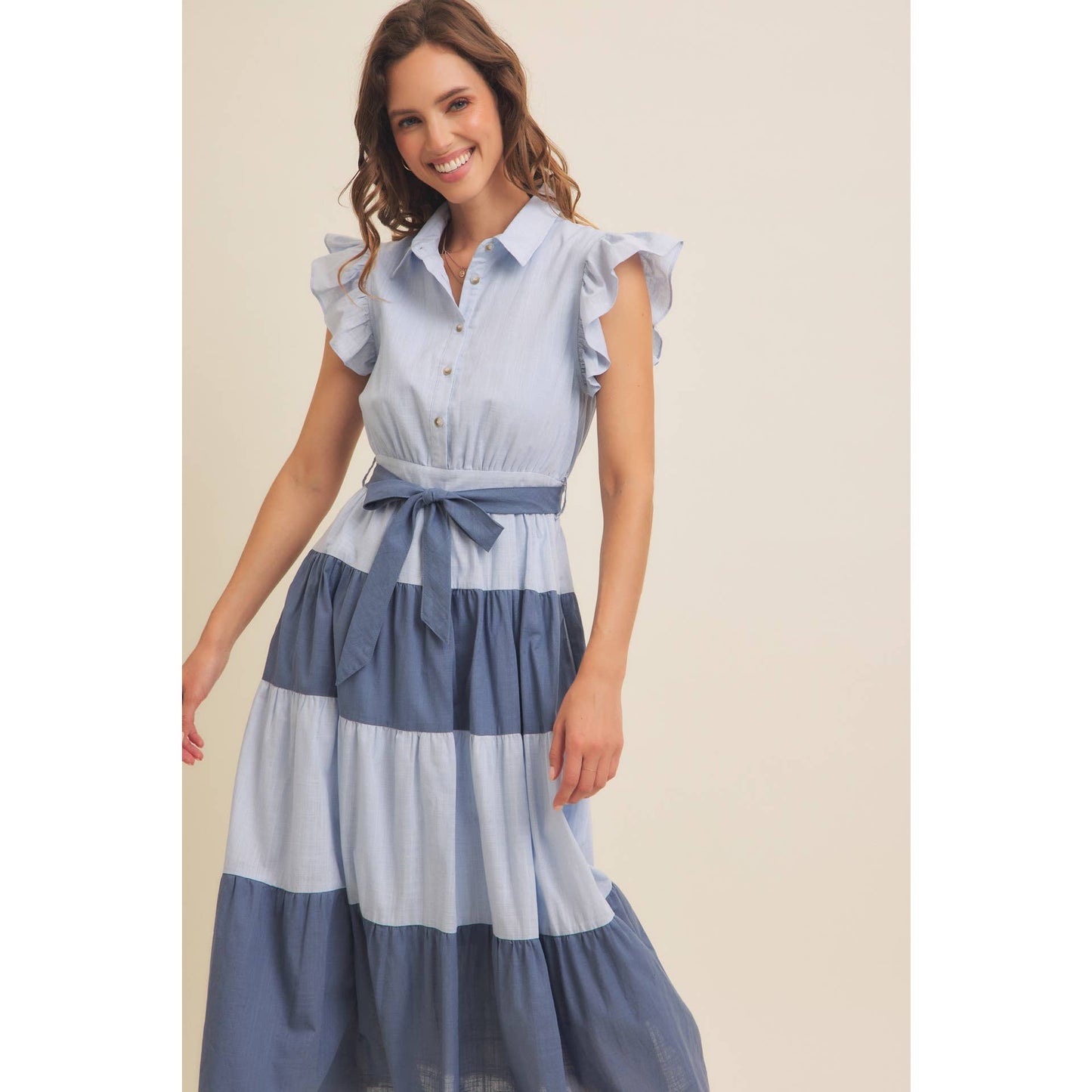 Derby Days (Blue) Color Block Dress