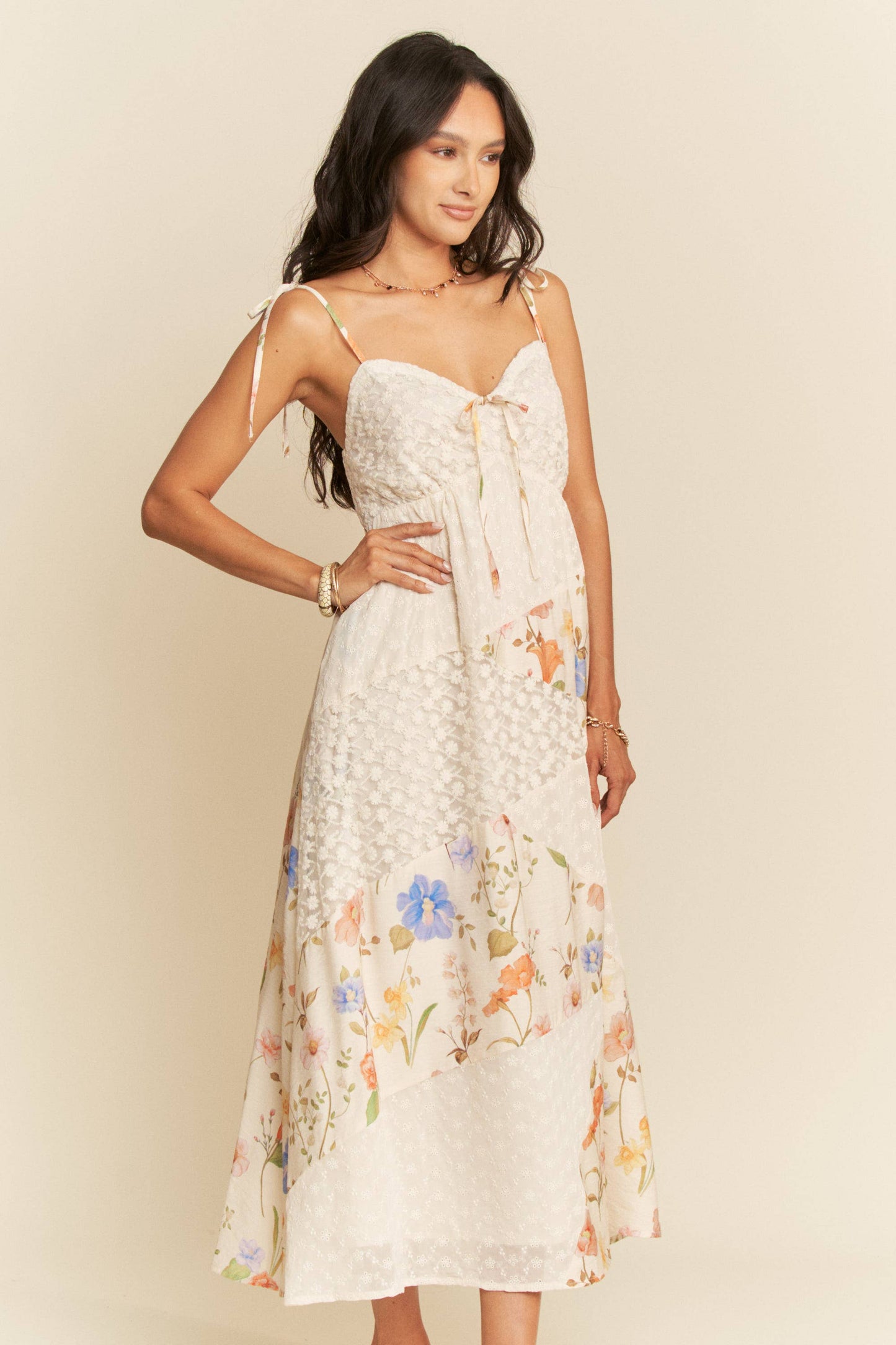 Day Dreamt Floral Lace Patchwork Dress