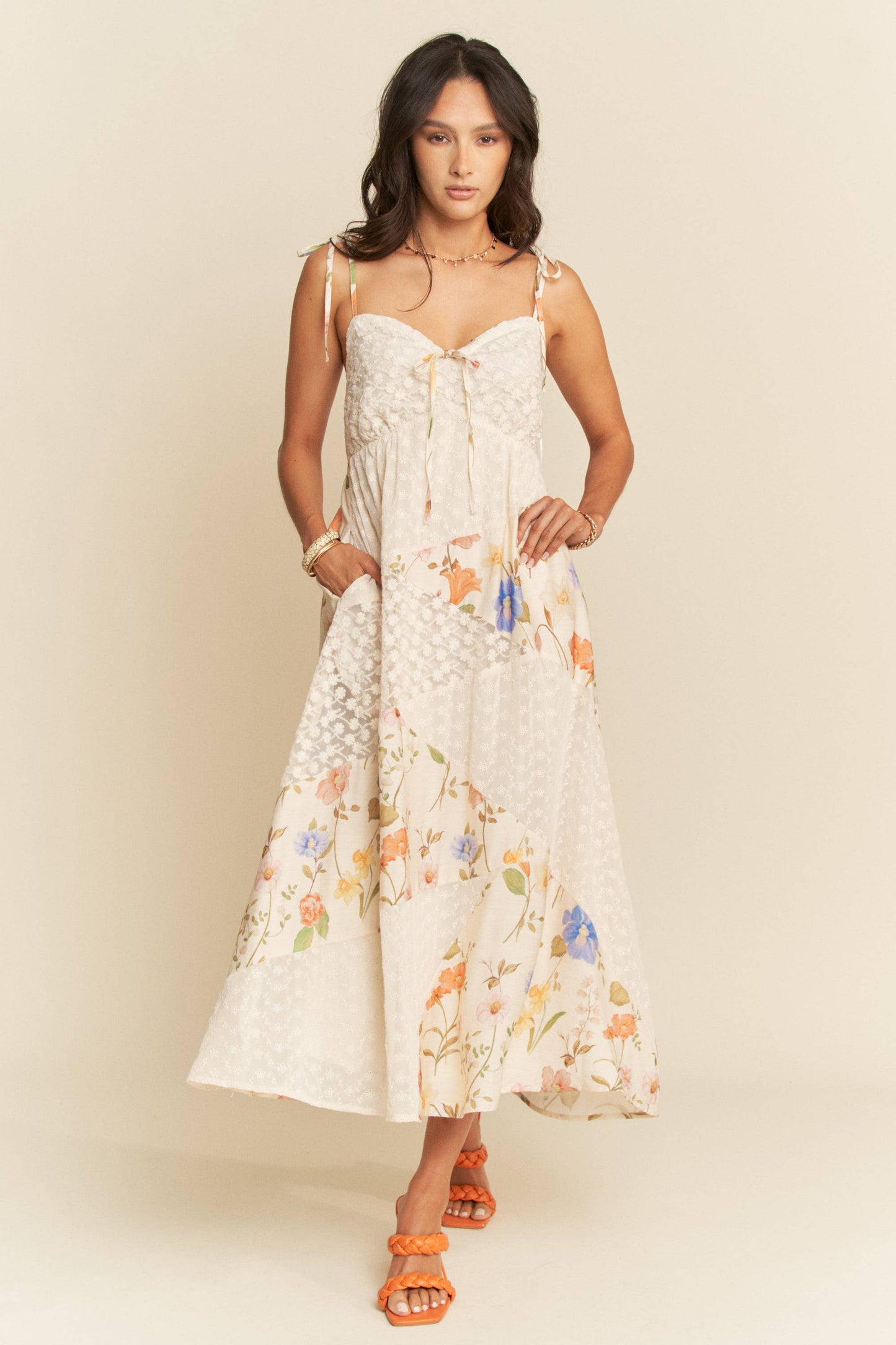 Day Dreamt Floral Lace Patchwork Dress