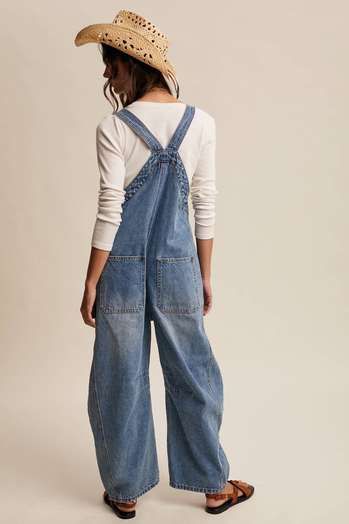 Rodeo Weekend Wide Leg Denim Overalls