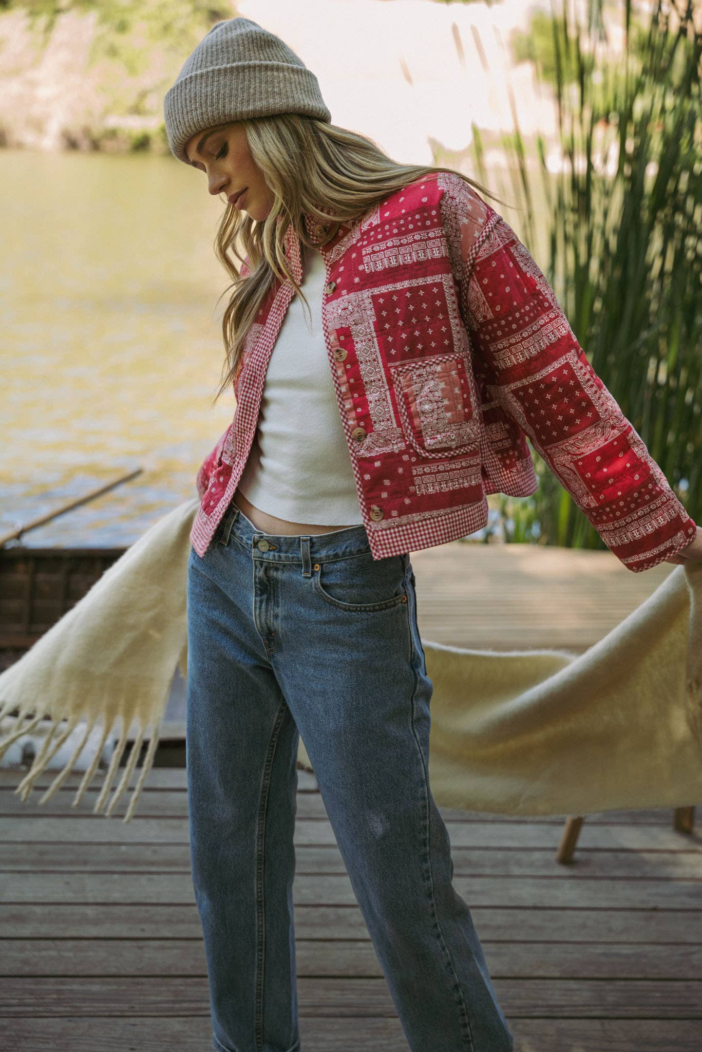 Bandana Babe (Red) Patchwork Jacket