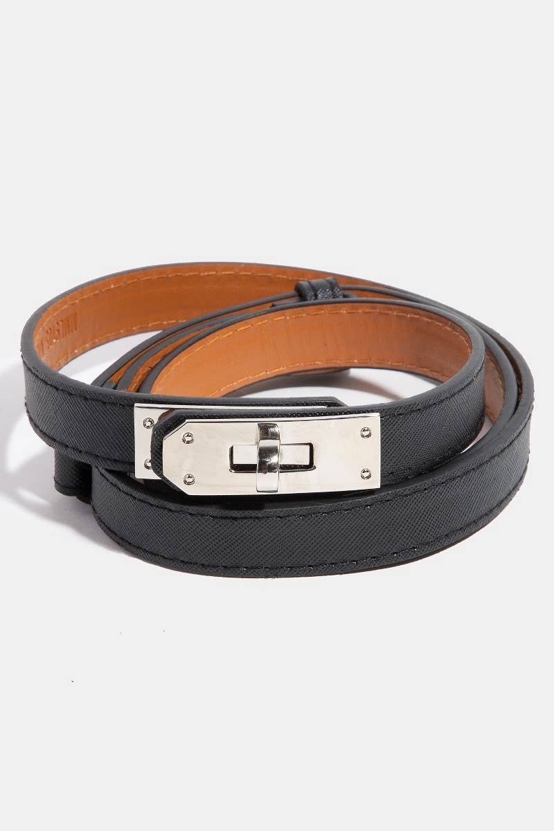 Trendy Thin Adjustable Turn Lock Belt