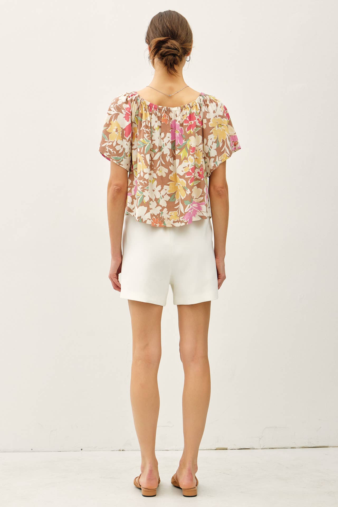 Island Dream (Mocha) Floral Blouse