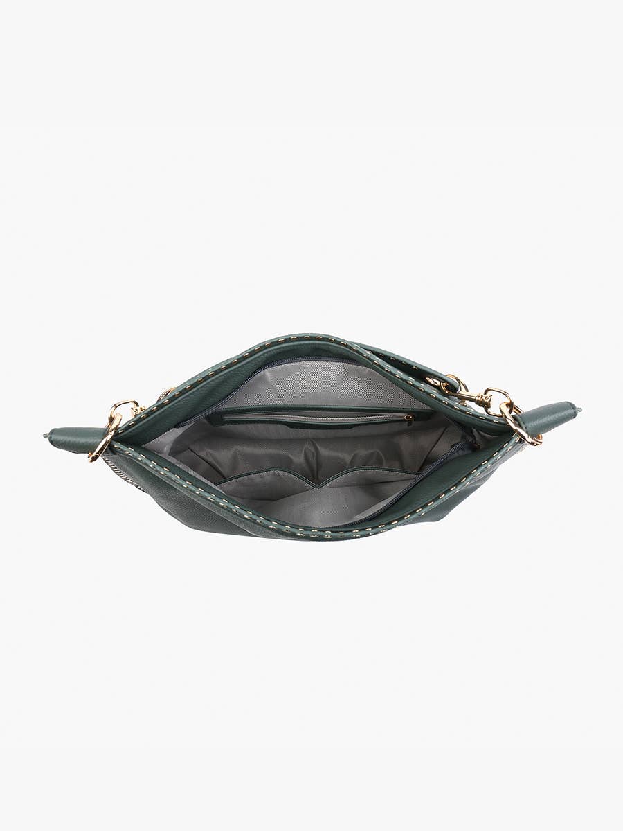 Carly (Olive) Studded Slouchy Hobo Bag