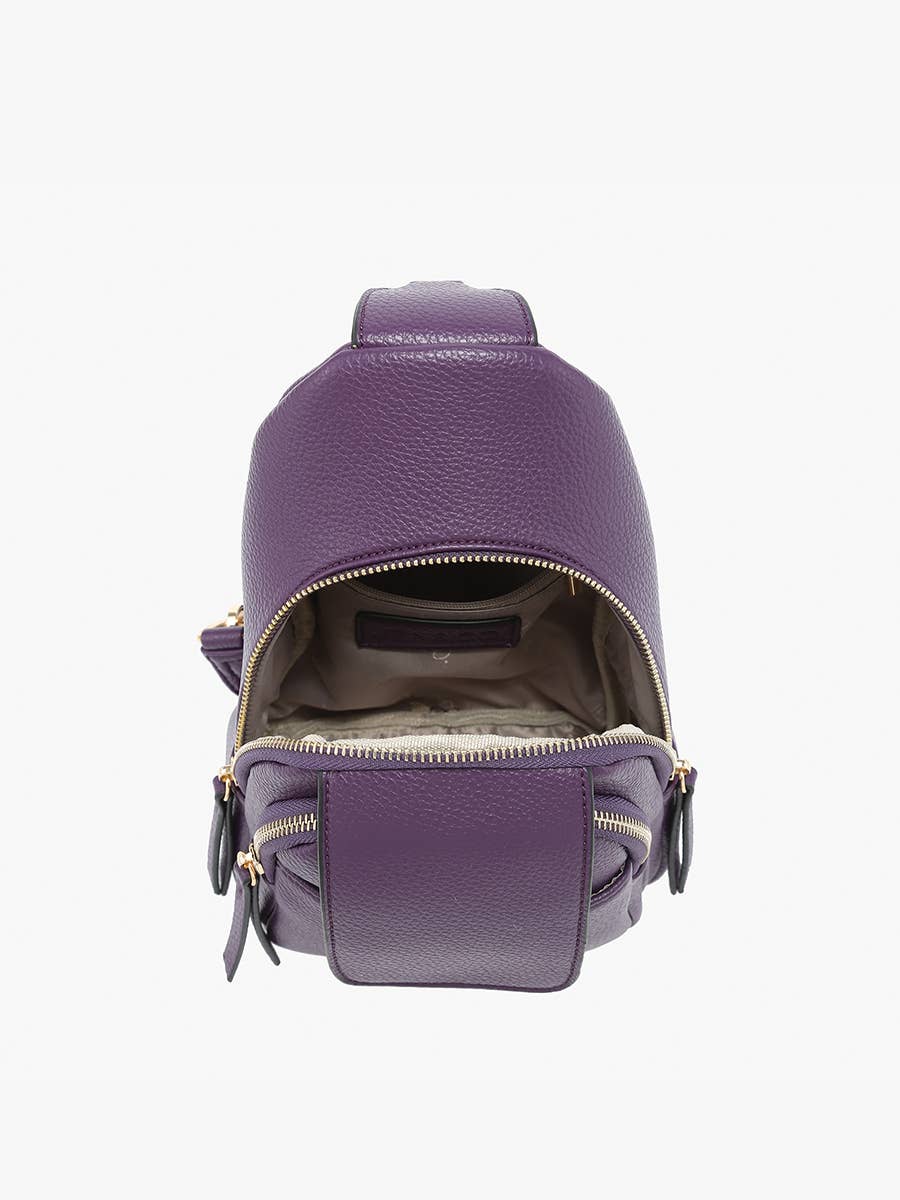 Sophia (Black) Sling Bag w/ Flapover Pocket