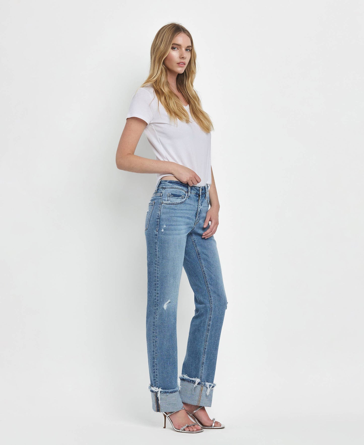 Vervet: Evermore Cuffed Straight Jeans