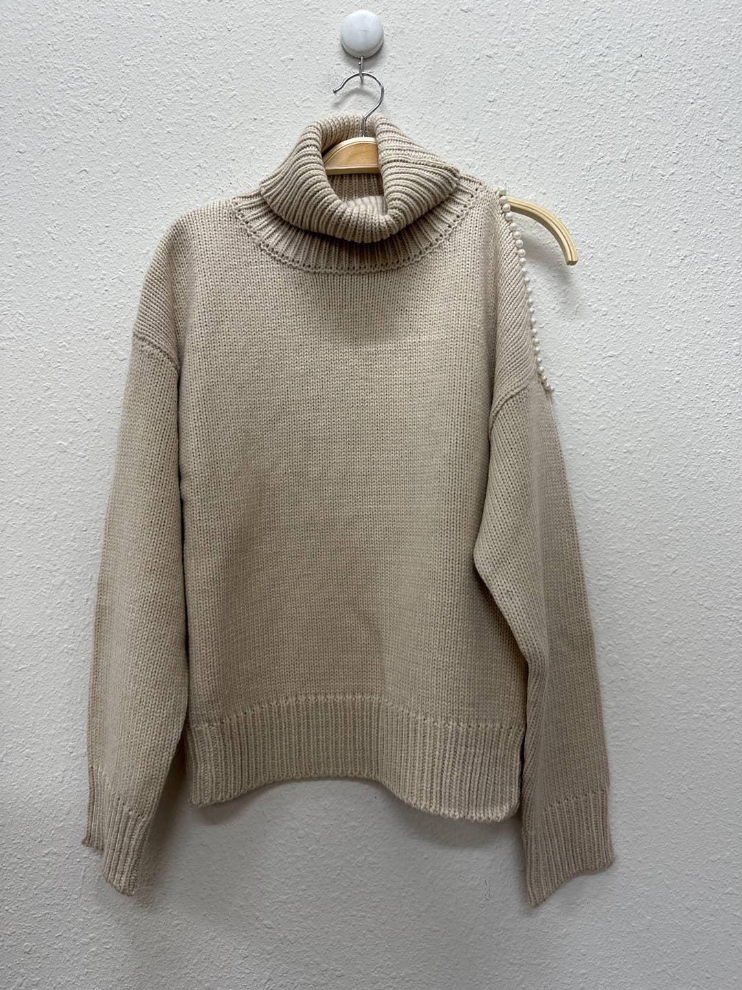 Old Money (Black) Pearl Accent Sweater