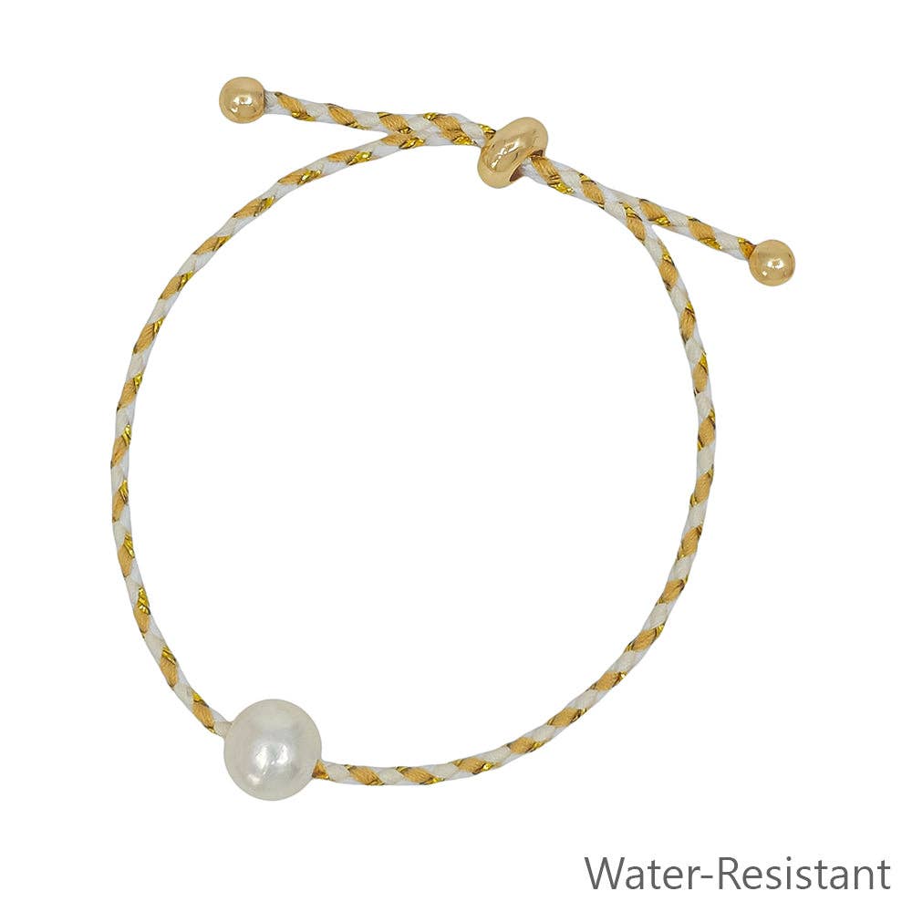 Natural/Cream Pull String Freshwater Pearl Bracelet