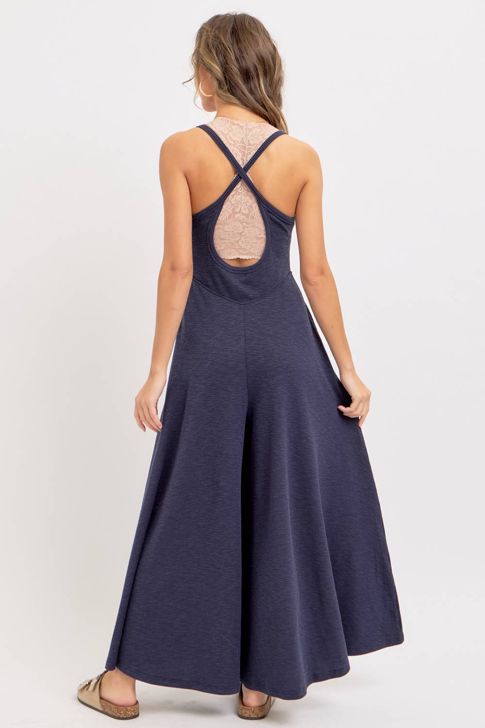 Relaxing Retreat (Navy) Wide Leg Jumpsuit