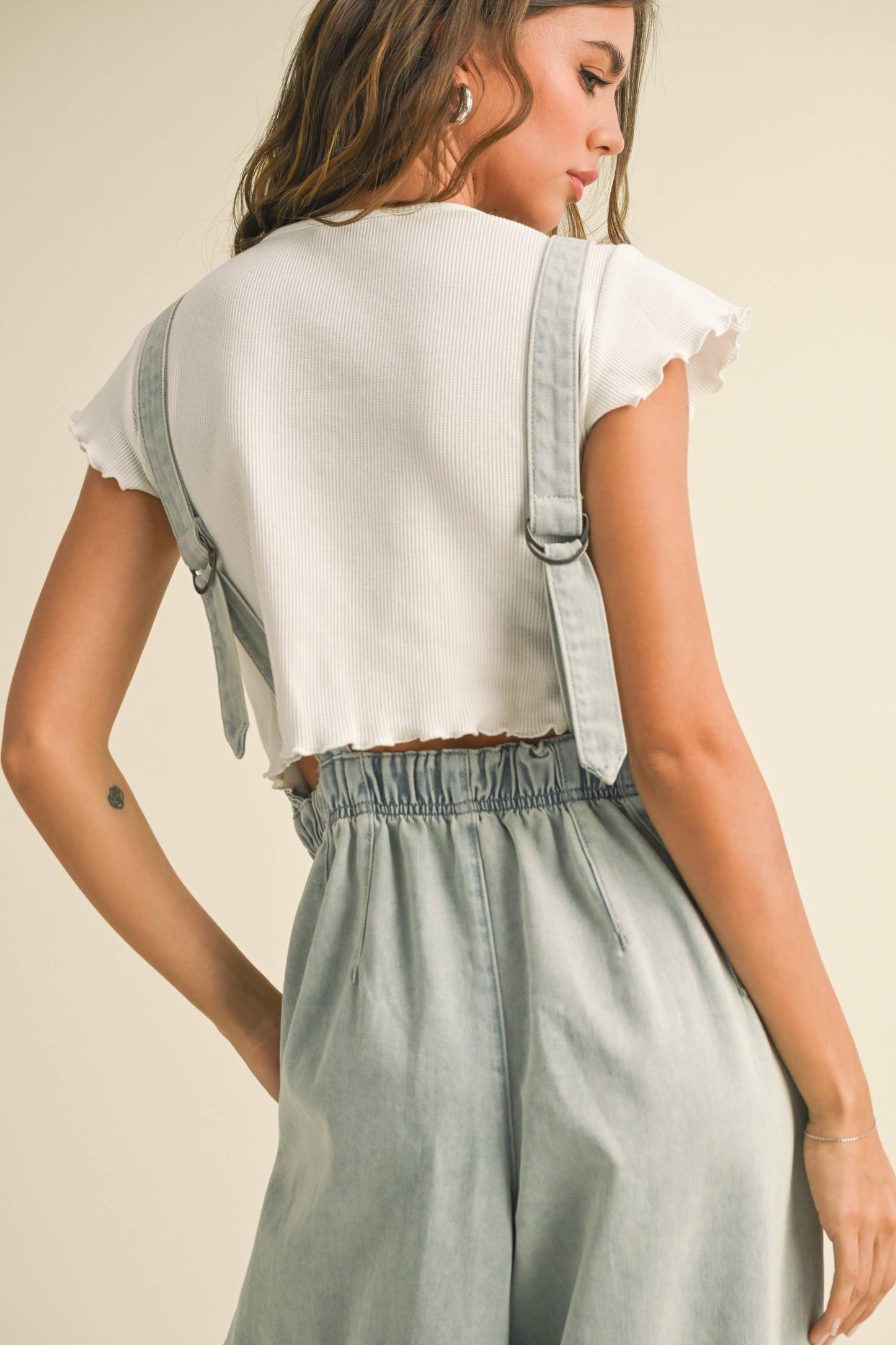 My Moment Wide Leg Denim Overalls