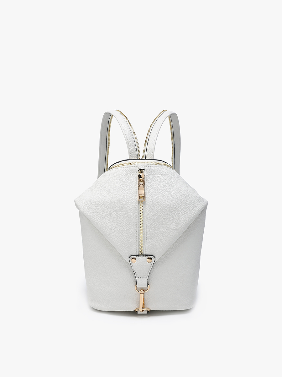 Linnette (White) Foldover Clasp Backpack
