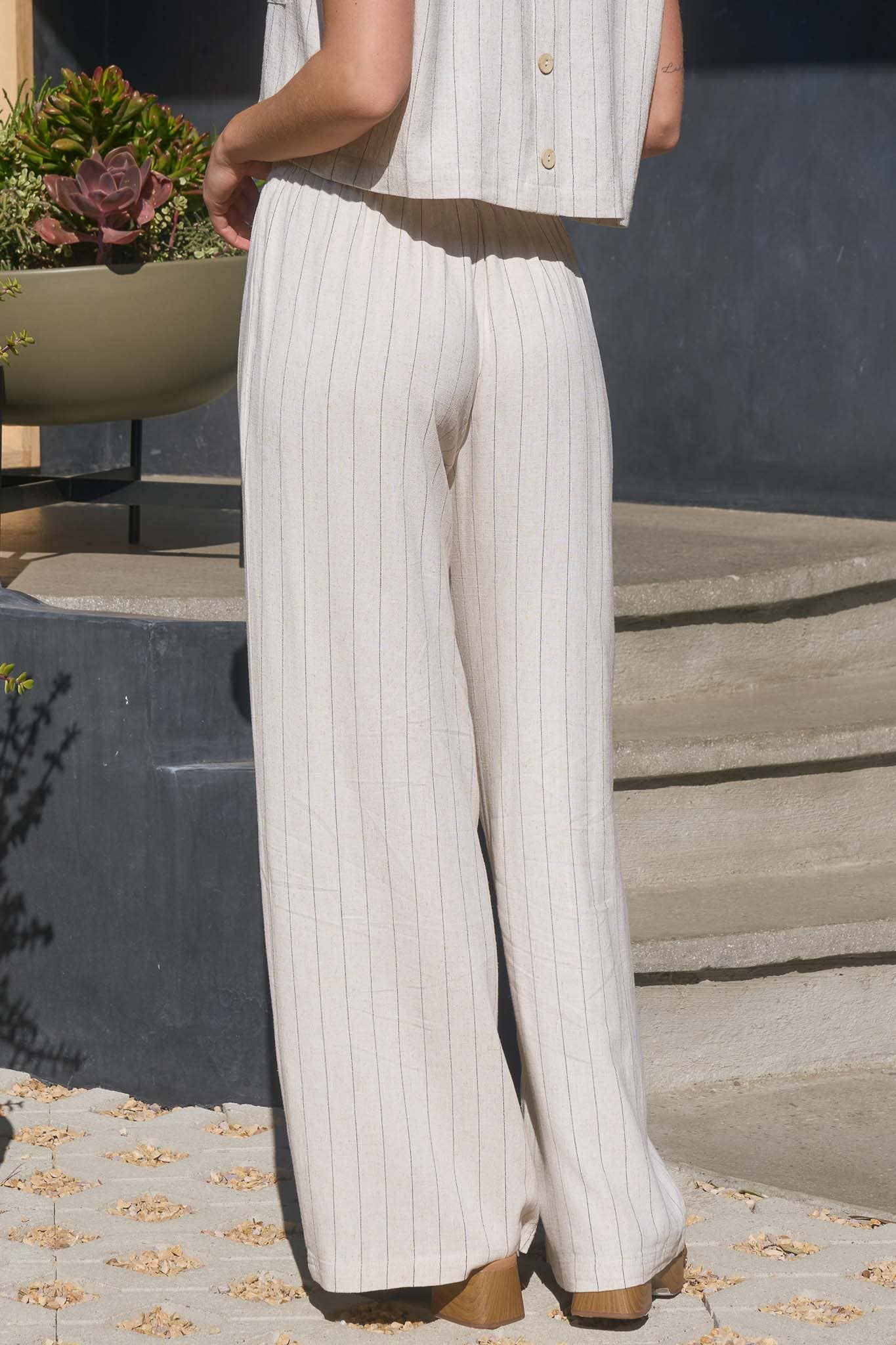 Open Horizon Pinstripe Wide Leg Pants