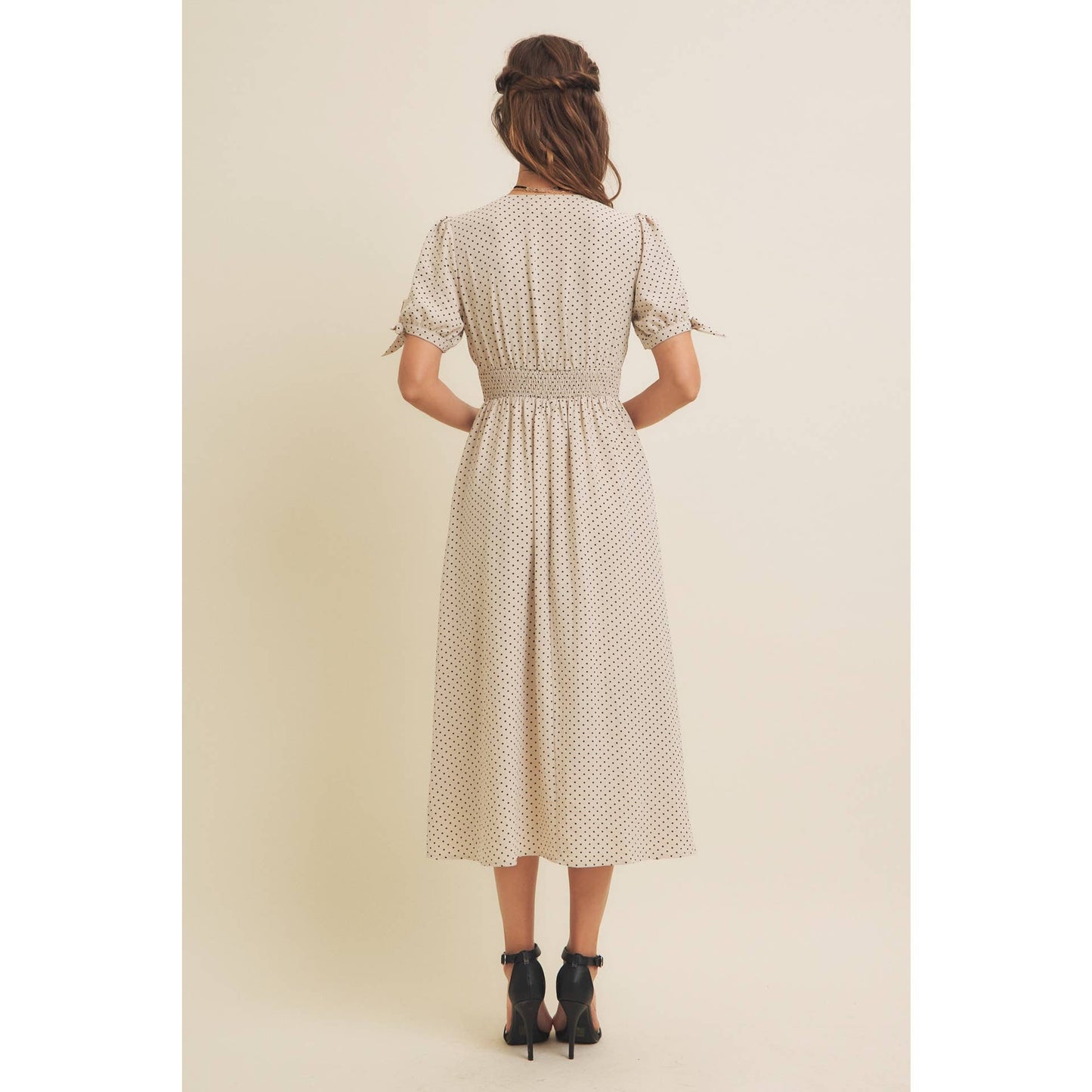 Keep Classy (Crm/Blk) Polka Dot Dress