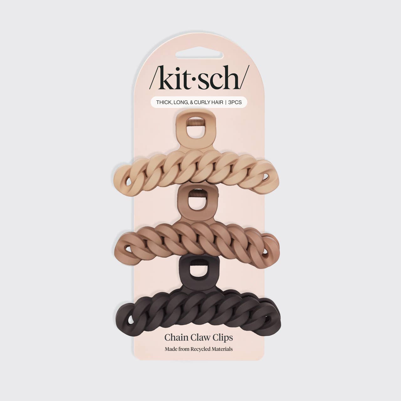 Kitsch Eco Chain Claw Clip 3pc Set - Neutral