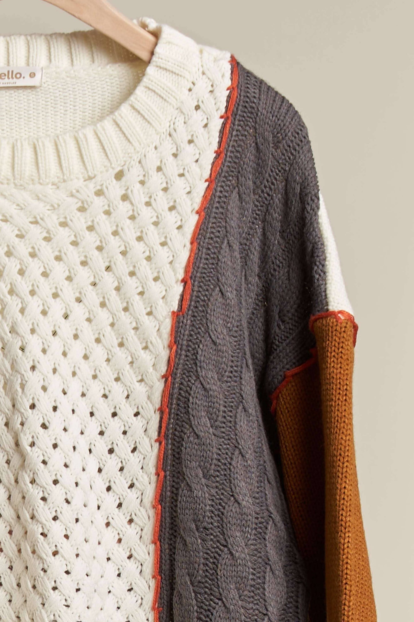 Perfect Blend Color Texture Block Sweater
