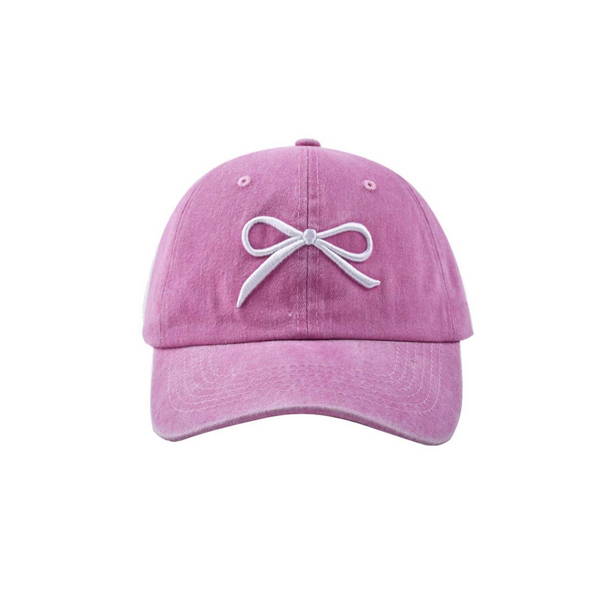 Embroidered Bow Baseball Hat