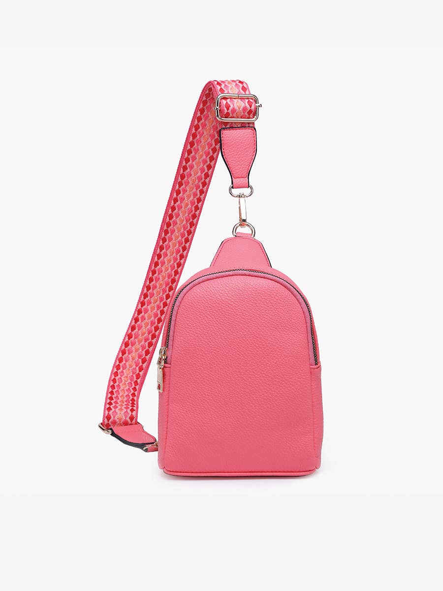 Ellen (Coral Pink) Sling Bag w/ Guitar Strap
