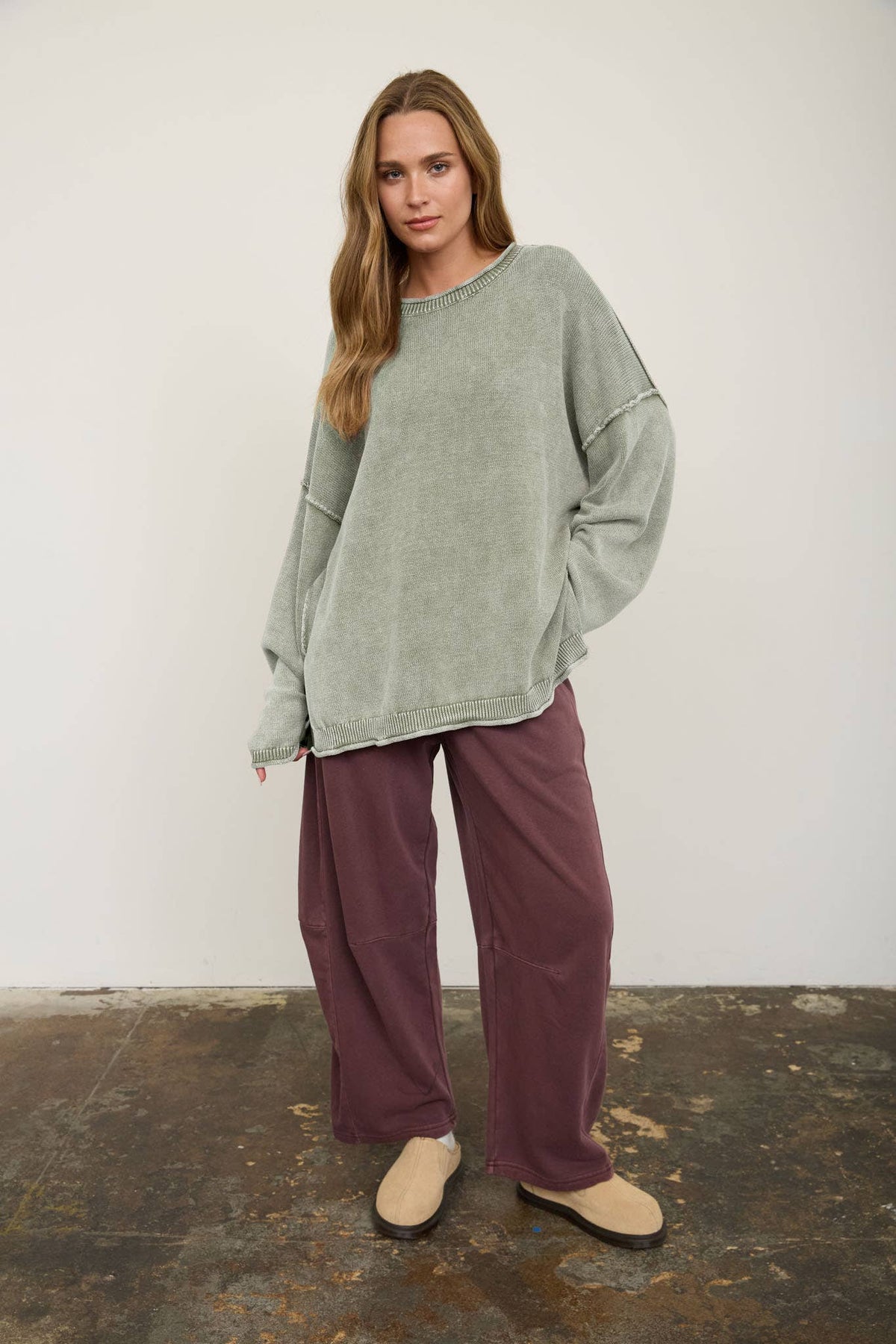 Here For You (Olive) Oversized Sweater