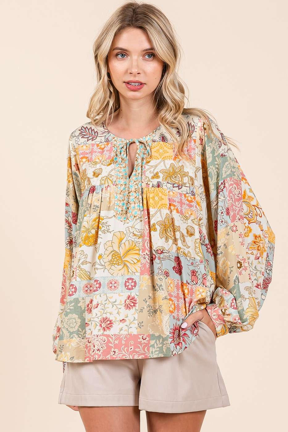 Boundless Boho Patchwork Blouse