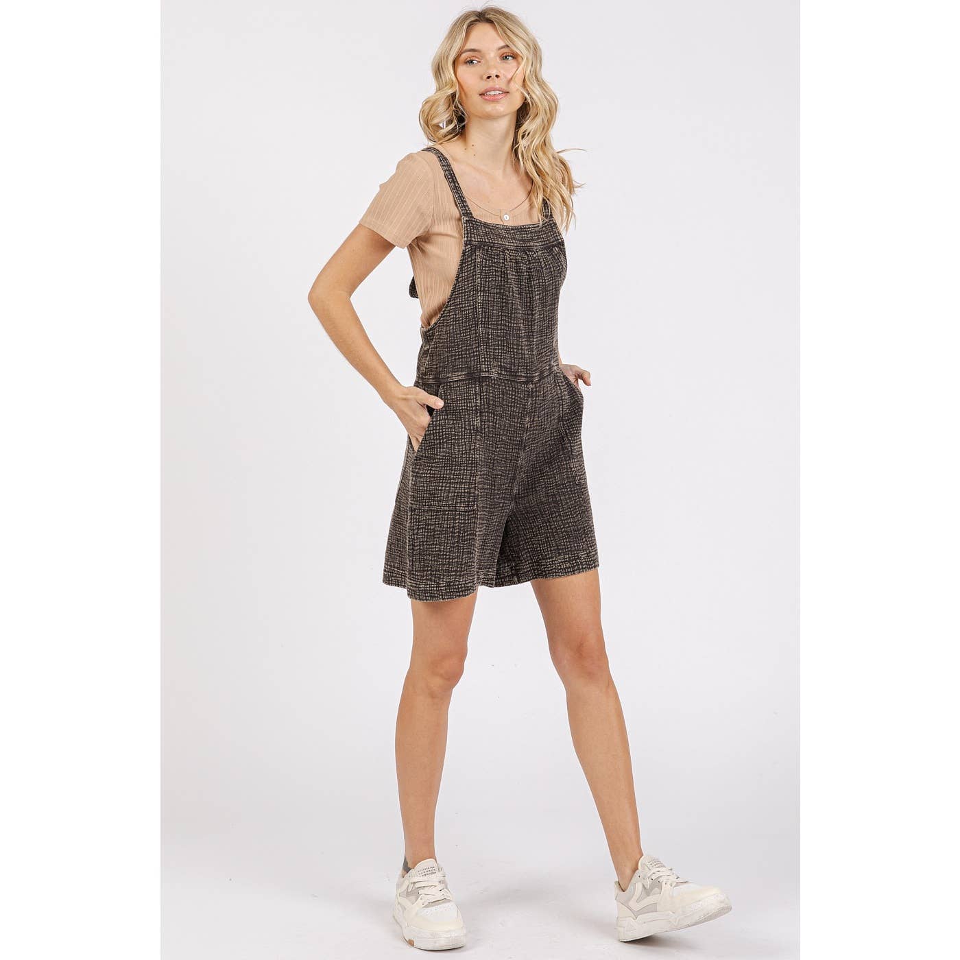 Joy Ride (Black) Gauze Shorts Romper