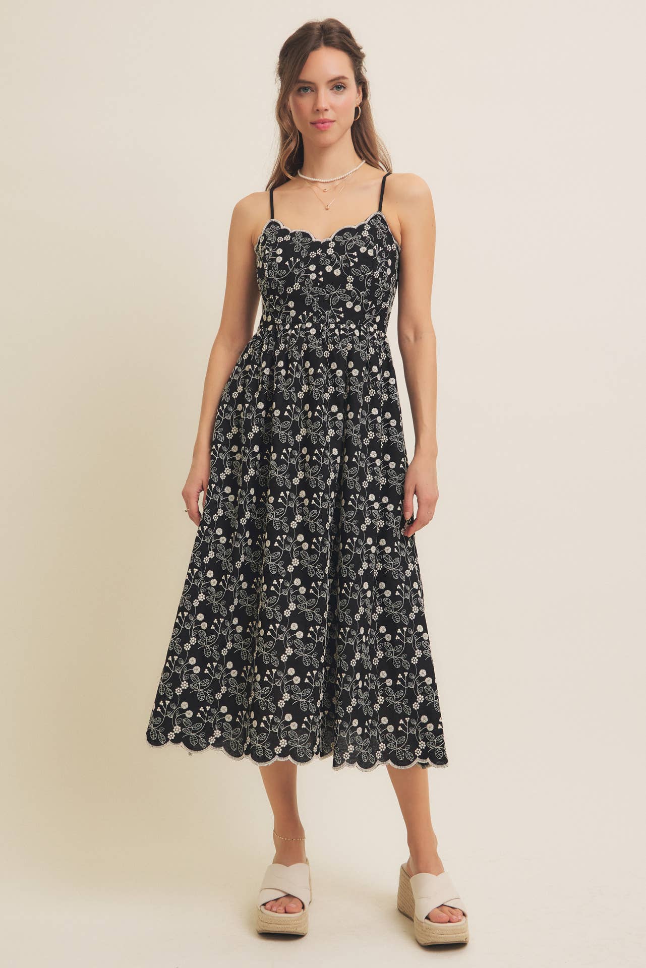 Timeless Style (Black) Embroidered Dress