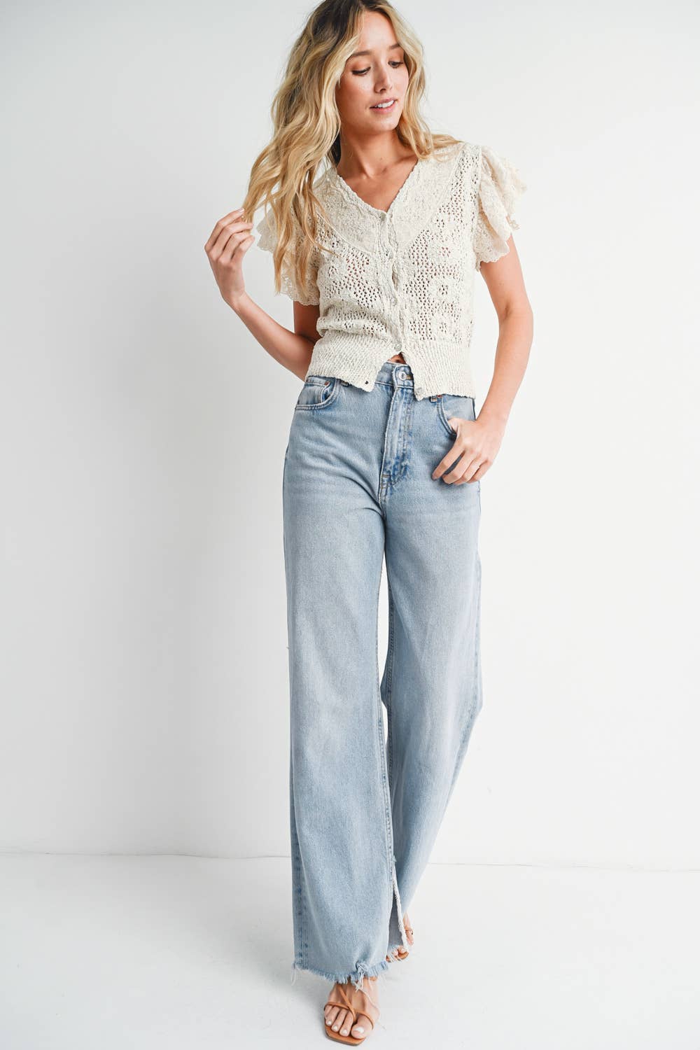 Heart For You (Natural) Crochet Top