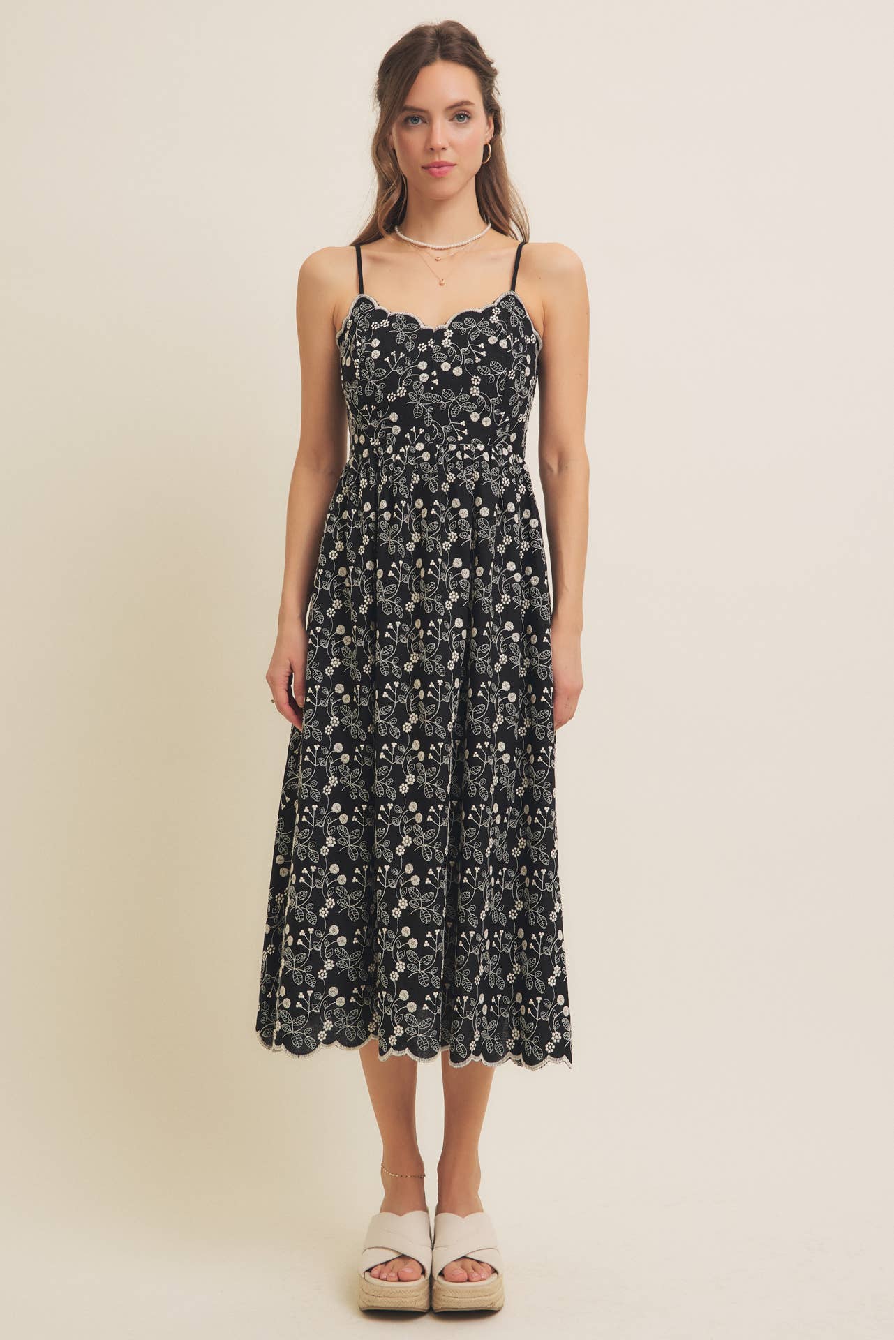 Timeless Style (Black) Embroidered Dress