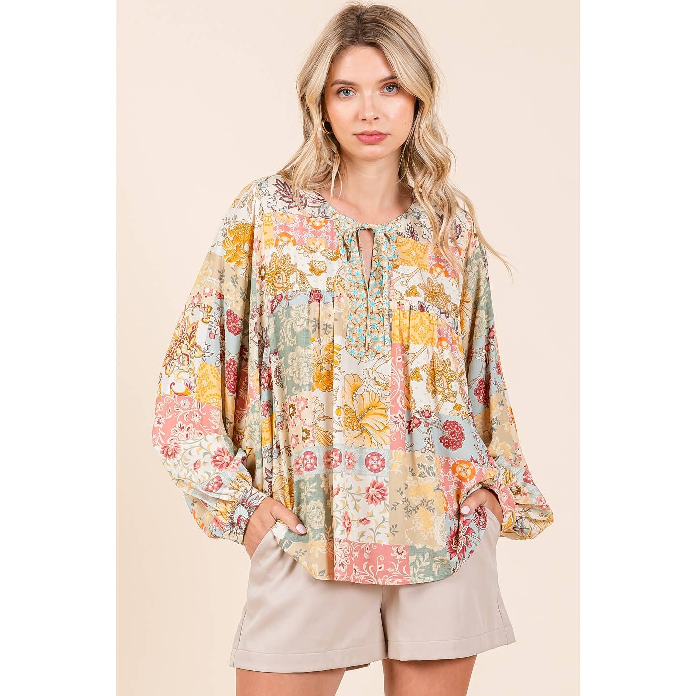 Boundless Boho Patchwork Blouse