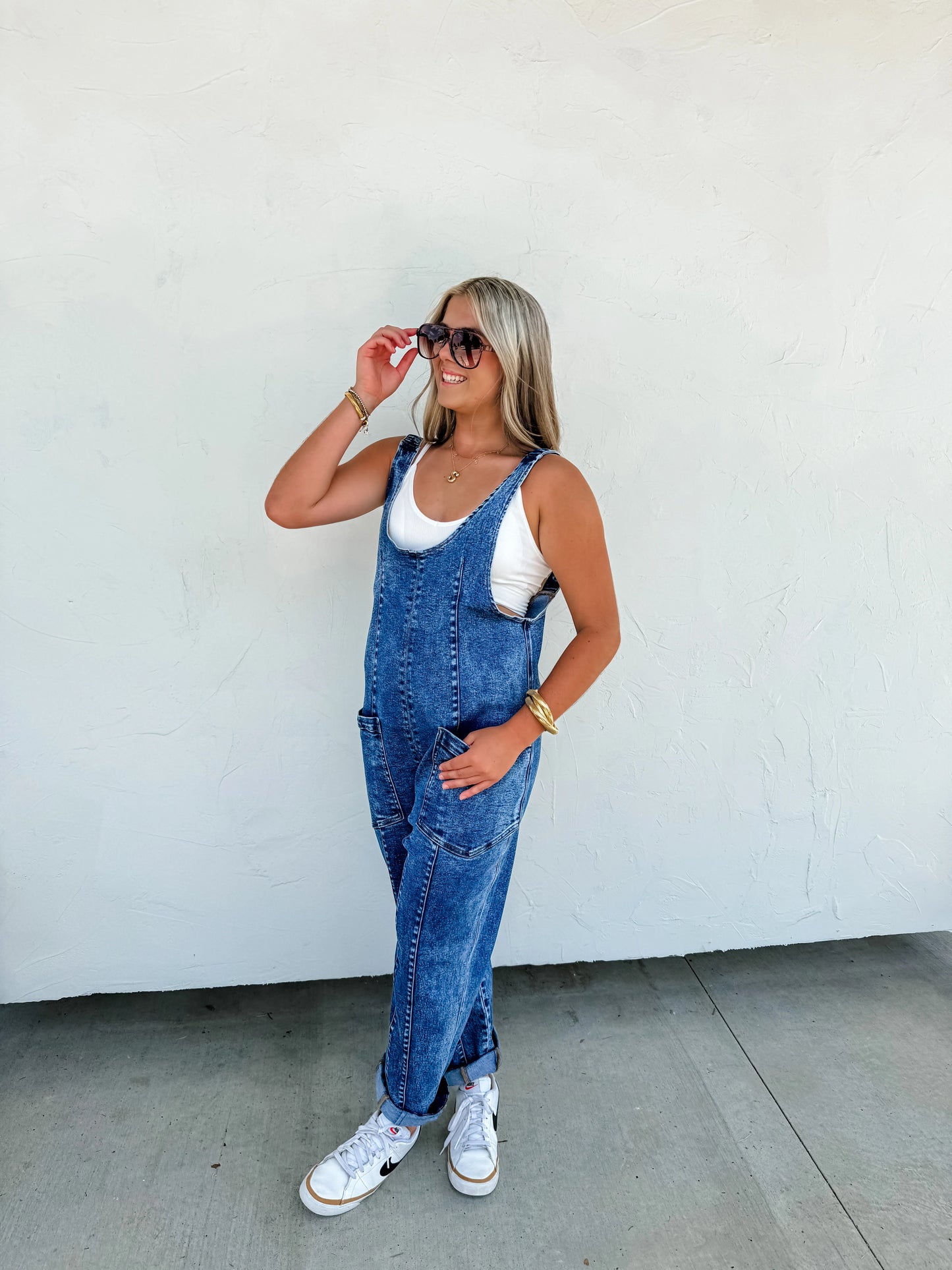 Rebel Revival Denim Overall Romper