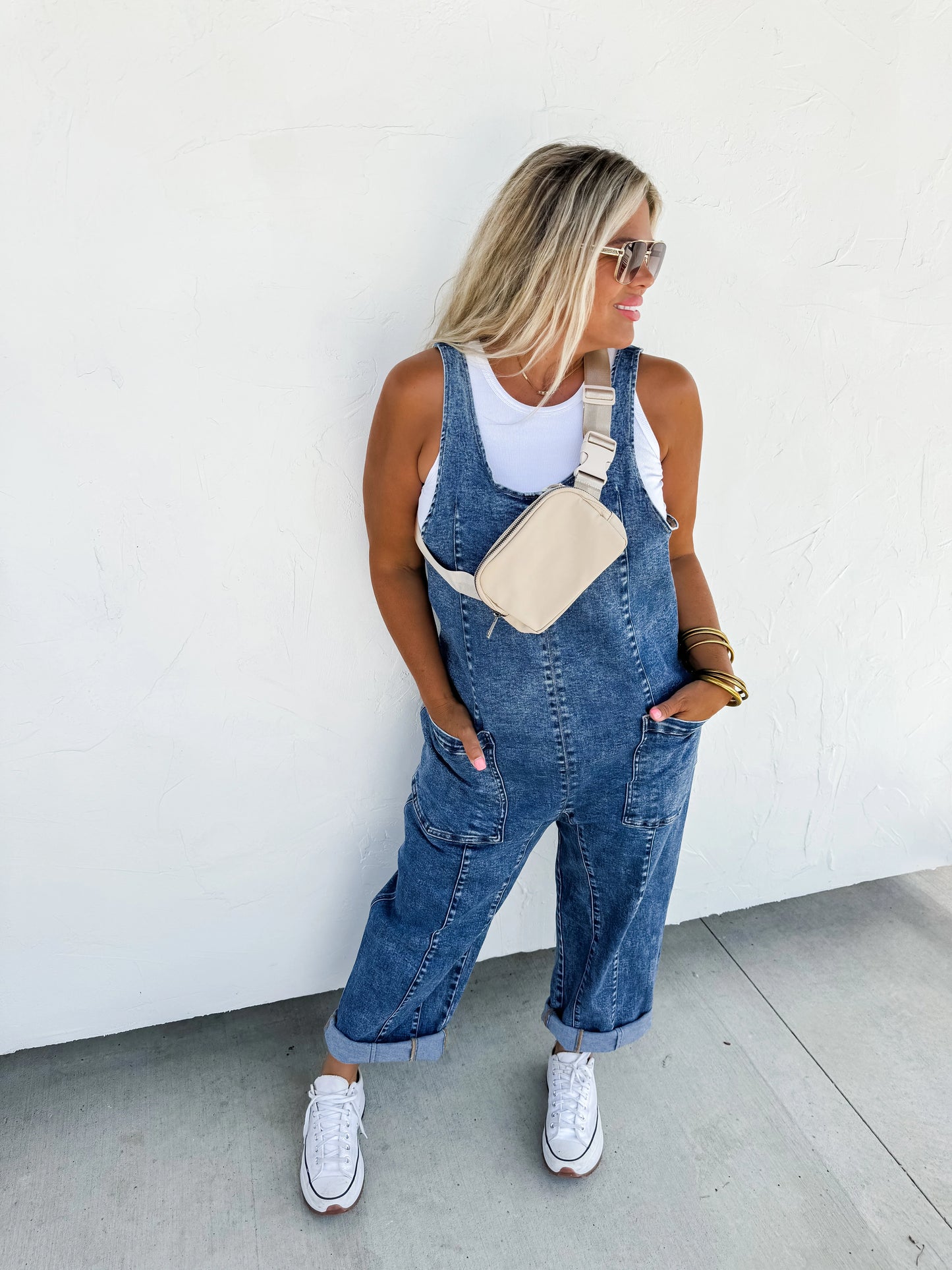 Rebel Revival Denim Overall Romper