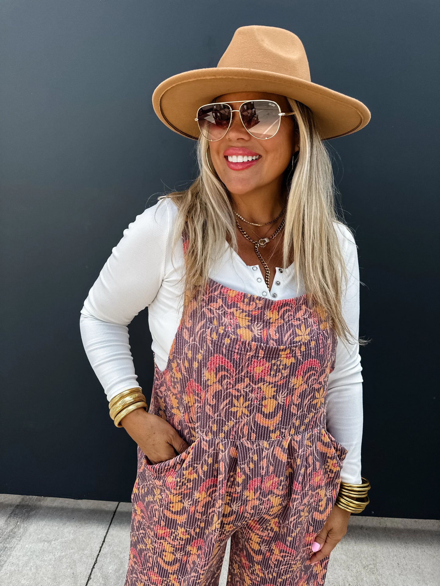 Boho Dreamin' Ribbed Knit Overalls