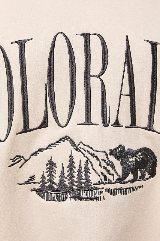 Colorado (Beige) Embroidered Sweatshirt