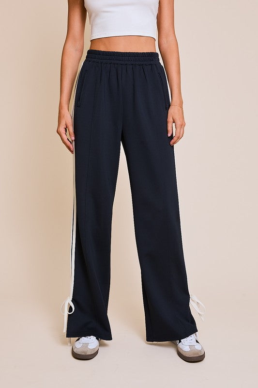 Good Sport (Navy) Bow Detail Track Pants