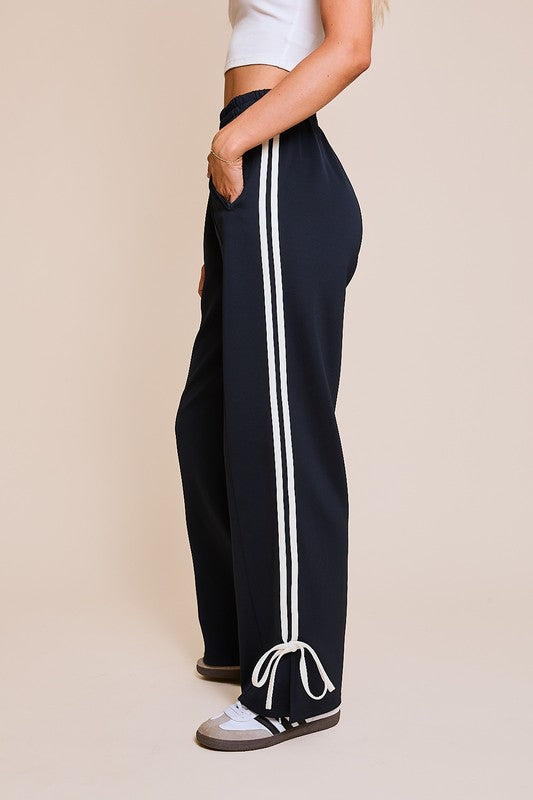 Good Sport (Navy) Bow Detail Track Pants