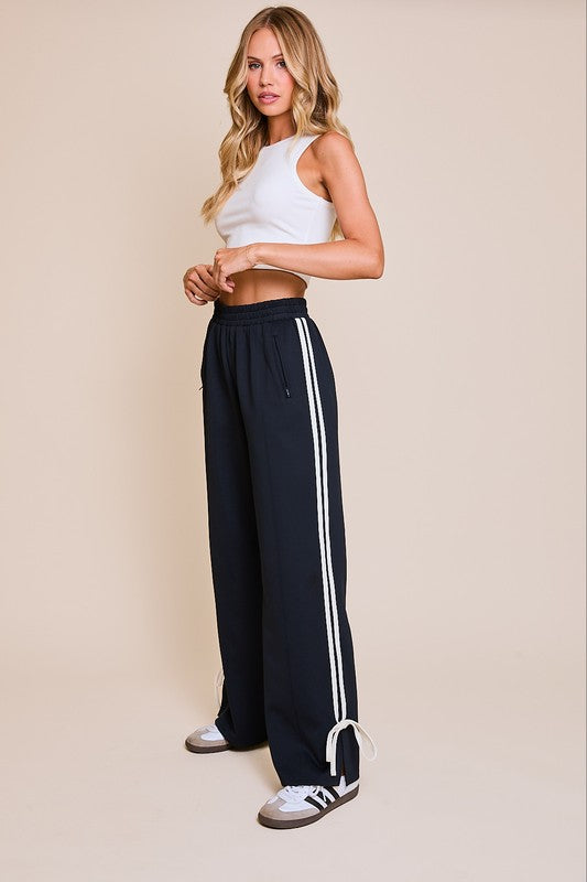 Good Sport (Navy) Bow Detail Track Pants