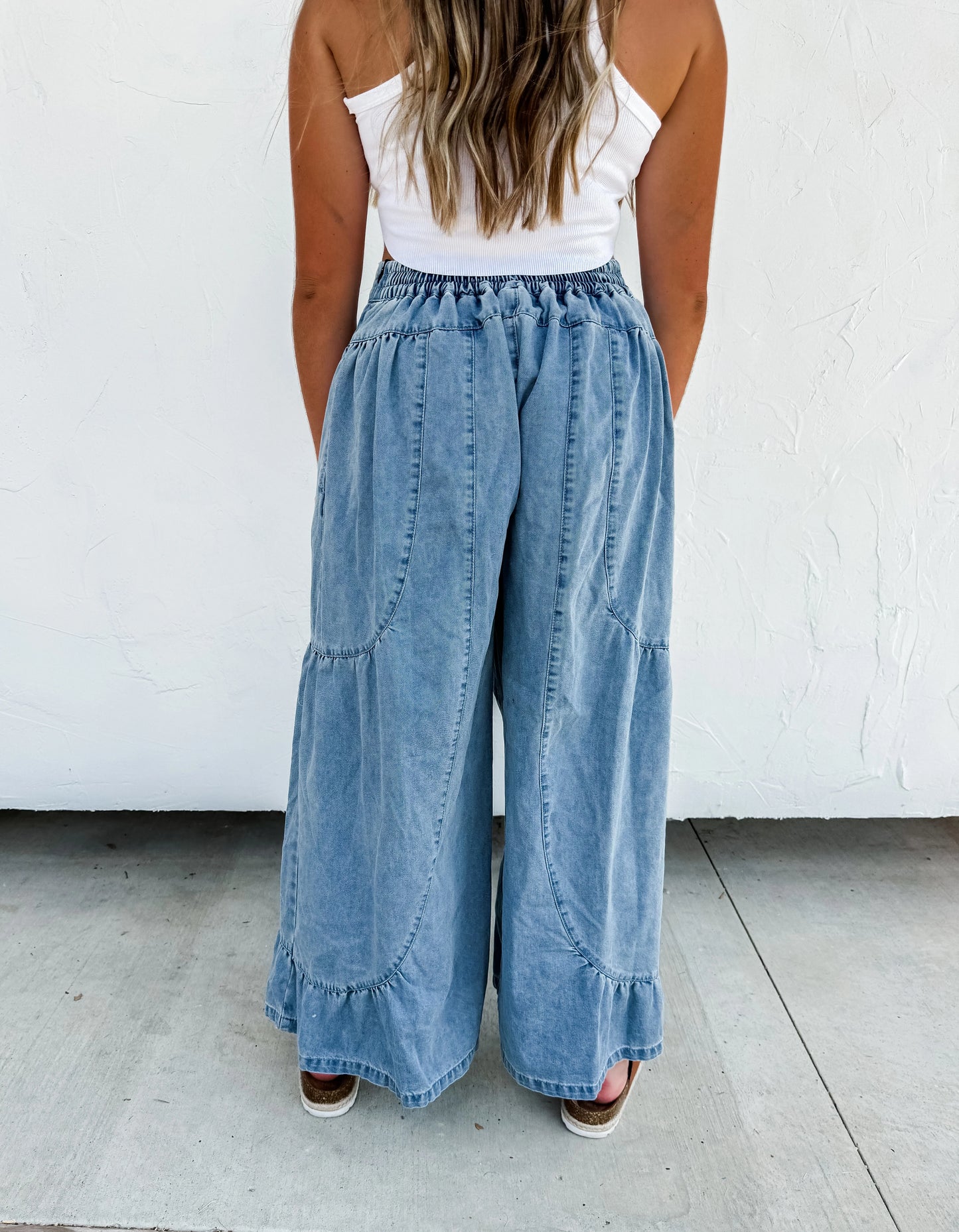 Libby (Lt Wash) Boho Palazzo Jeans