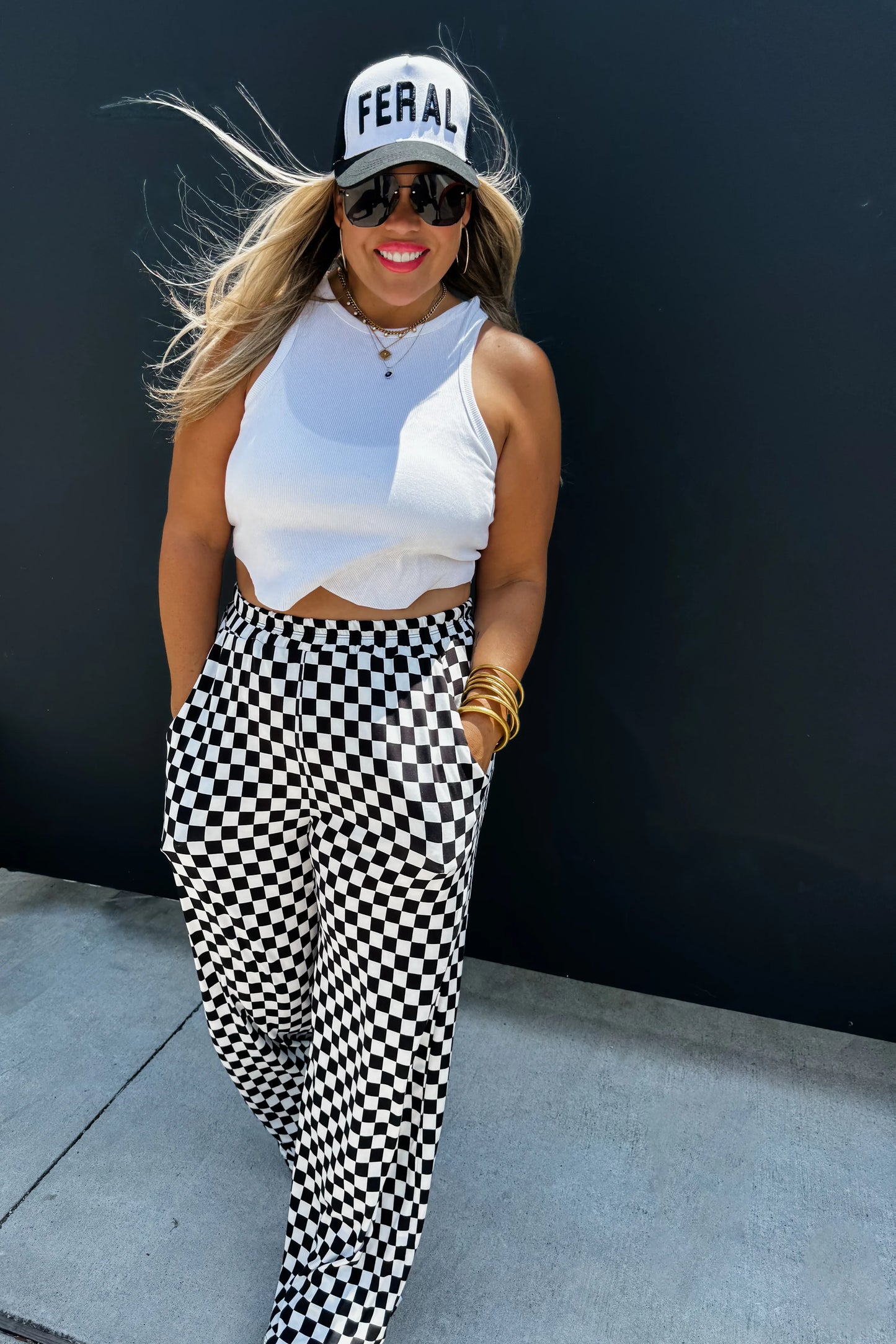 Bold Block (Blk/Wh) Checker Pants