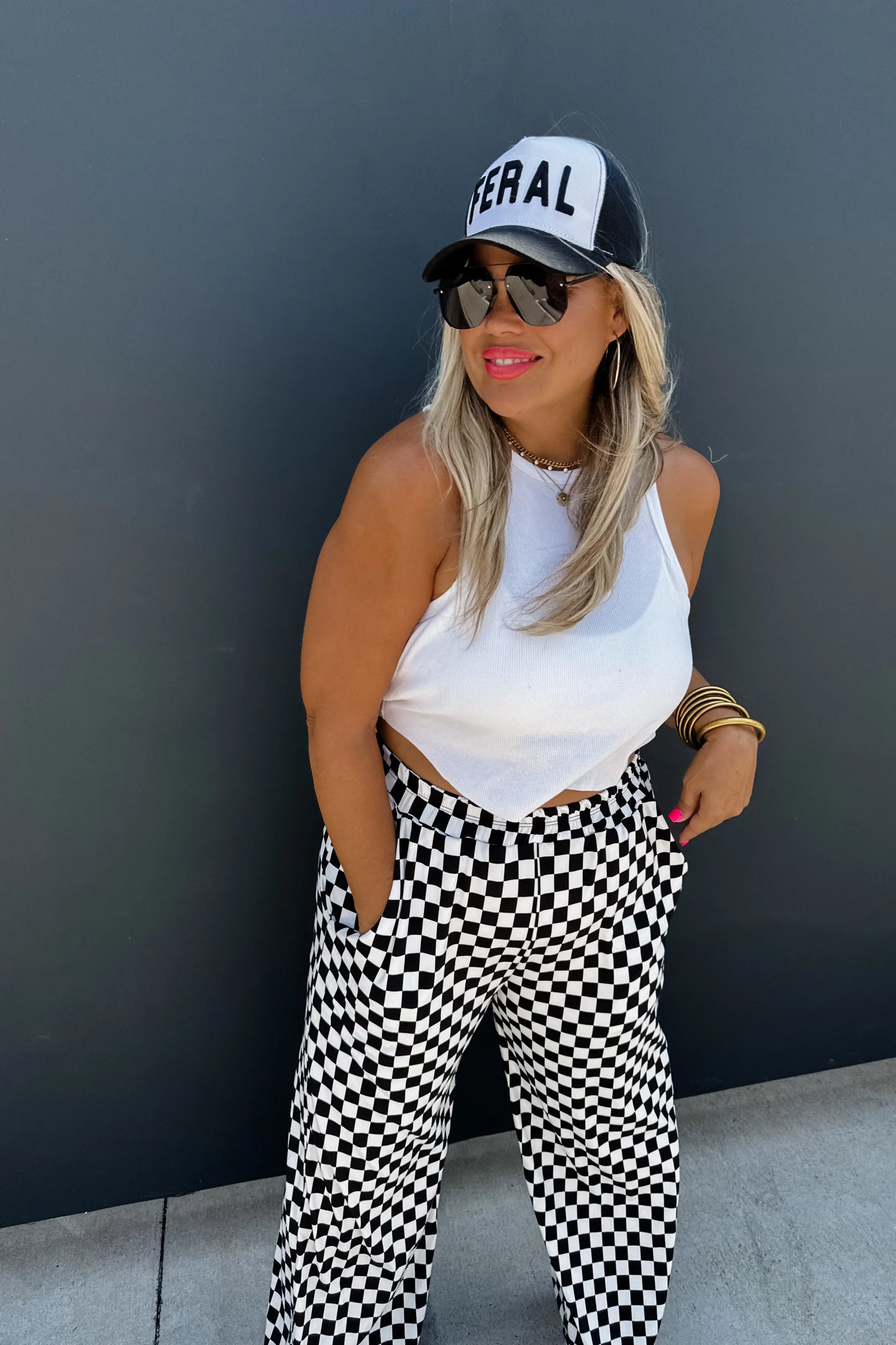 Bold Block (Blk/Wh) Checker Pants